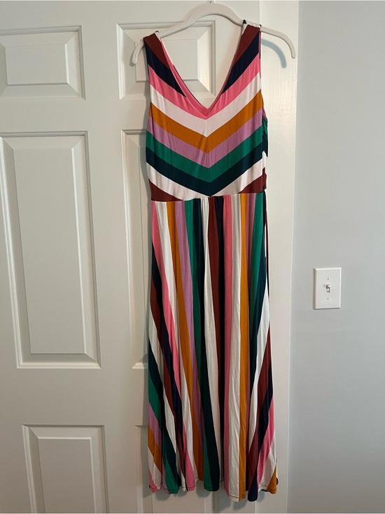 Boden Dresses & Skirts - Boden Multi-Color Striped Maxi V-Neck Sleeveless Dress | Size 6